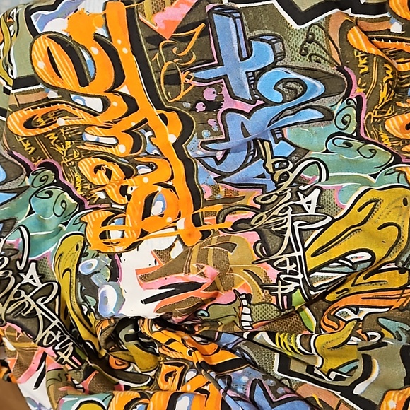 MASSIVE Y2K Abstract graffiti print hoodie kangaroo pocket NWT UNISEX vibrant - Picture 8 of 8